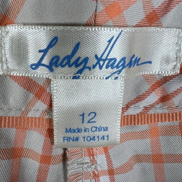 Lady Hagen NWT Womens 12 Bunker Bermuda Windowpane Plaid Golf Shorts Preppy - Picture 12 of 16